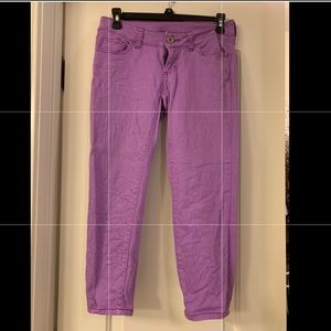 Purple skinny capri/crop pants